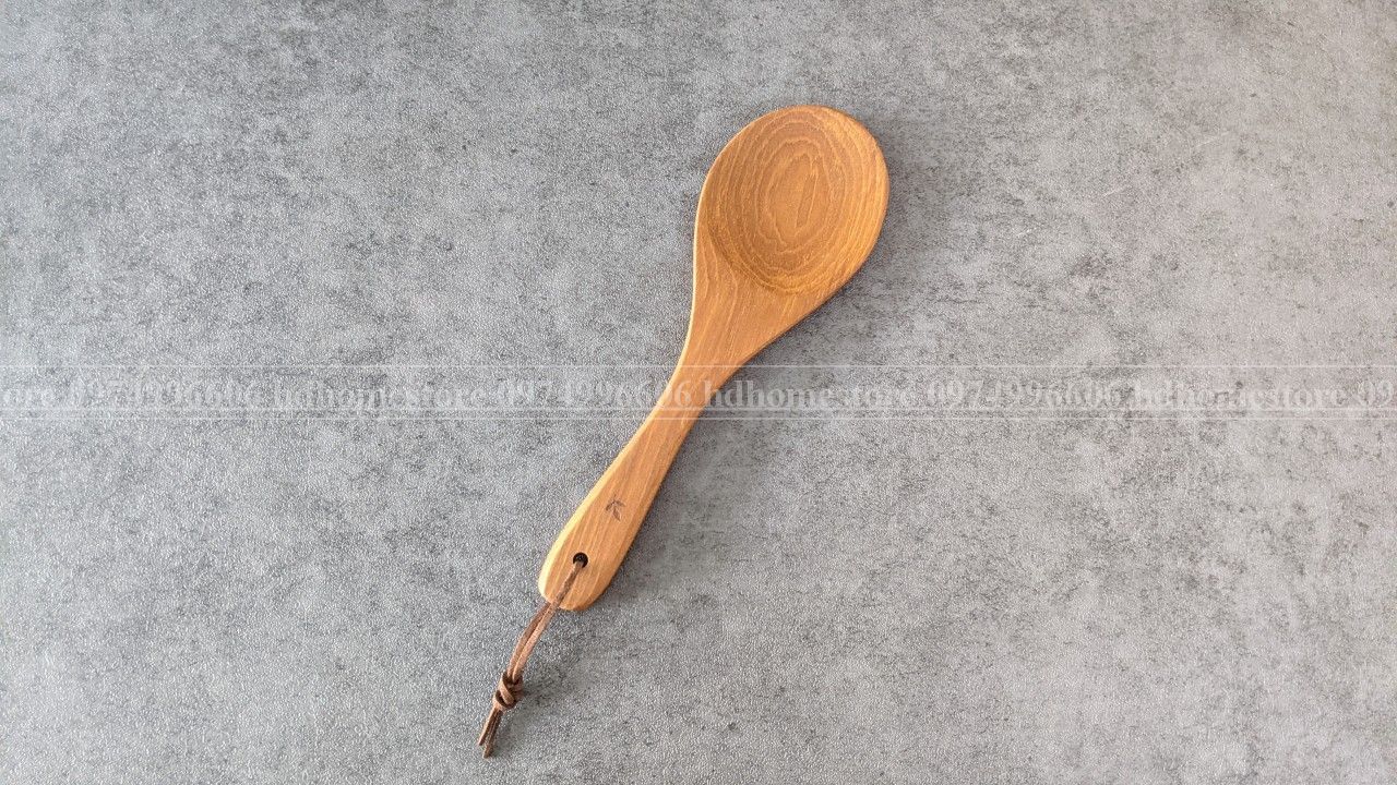 Vá cơm tròn nhỏ bằng gỗ xà cừ 20x6cm