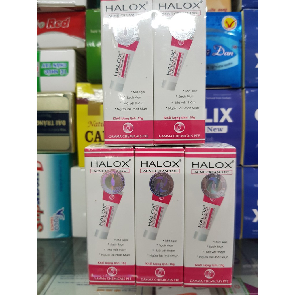 kem trị mụn , mờ thâm HALOX tube 15gr