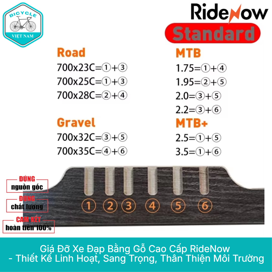 Giá Đỡ Xe Đạp Bằng Gỗ Cao Cấp RideNow – Thiết Kế Linh Hoạt, Sang Trọng, Thân Thiện Môi Trường