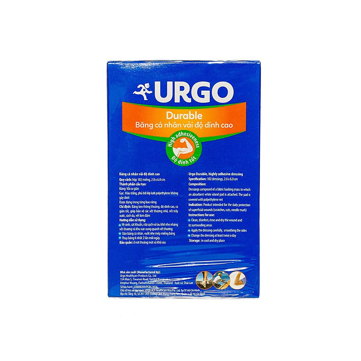 [HCM]Băng keo cá nhân URGO DURABLE 2cm x 6cm