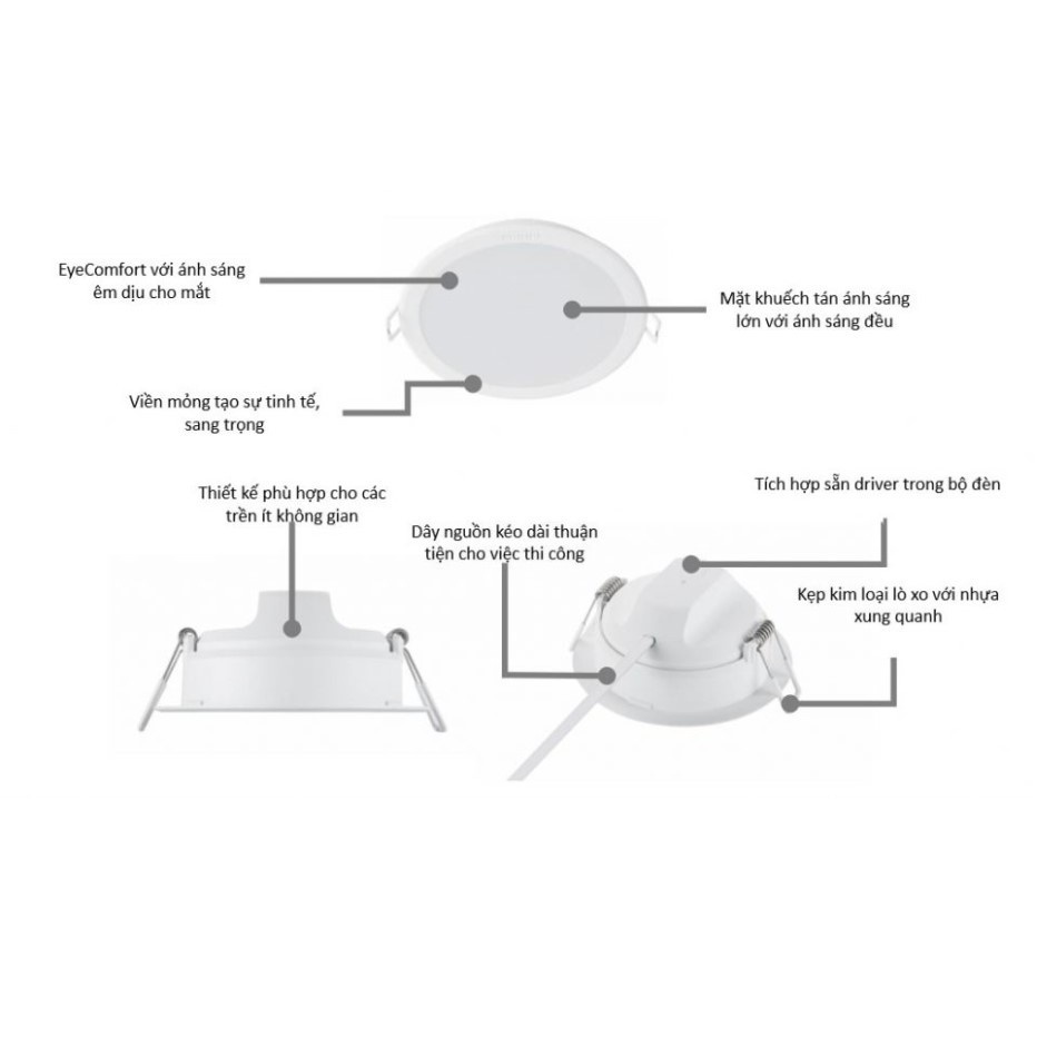 Đèn âm trần downlight PHILIPS Meson G3 7w - 9w - 13w