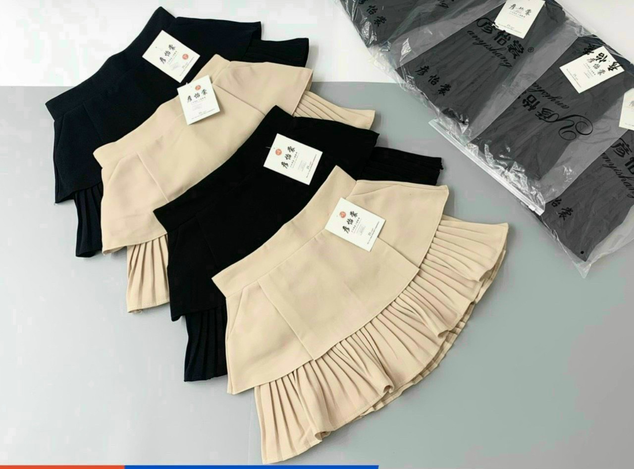 Chân váy tuyết mưa chữ a xếp tầng đai giữa công chúa ttvv0389