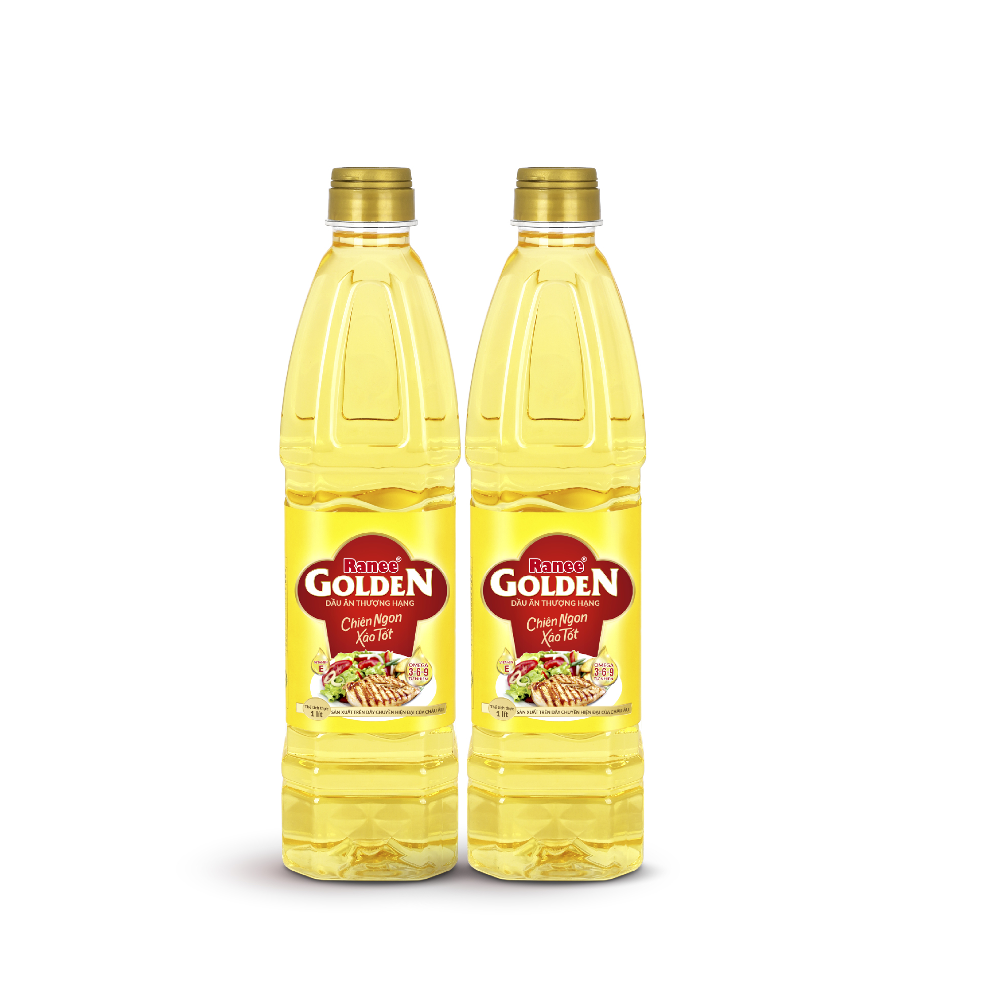 {Đơn 199k tặng hộp chai nước mắm -399k tặng vá gỗ} Combo 2 chai dầu ăn Ranee Golden 1 lít (1 lít/chai x 2 chai)
