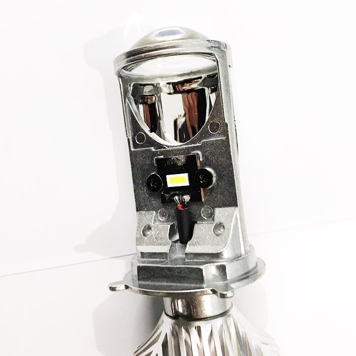 ĐÈN PHA LED BI CẦU MINI CHÂN H4 CỐT ĐỔI 3 MÀU