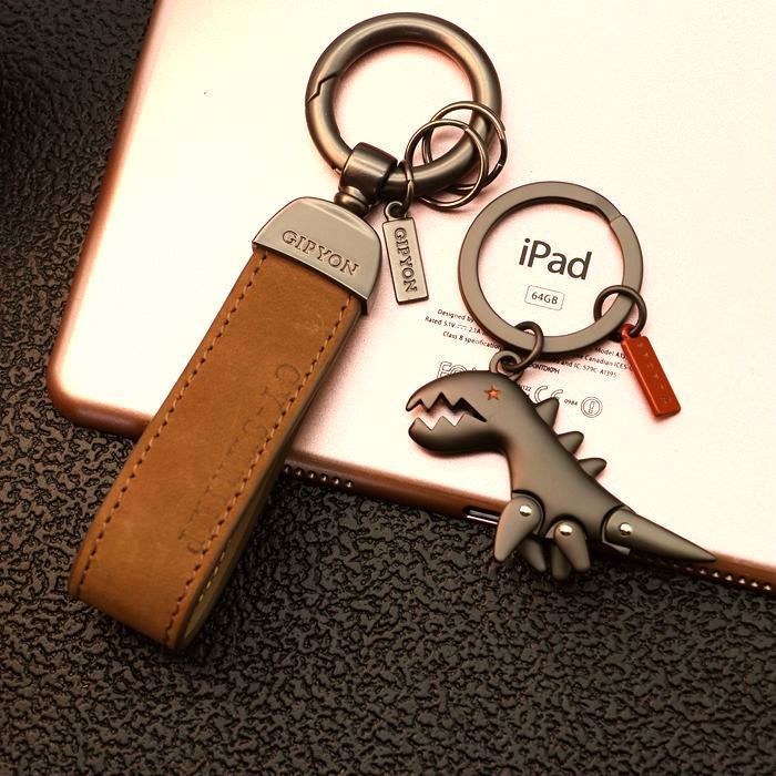 Móc khoá da INOX khủng long khoá smartkey