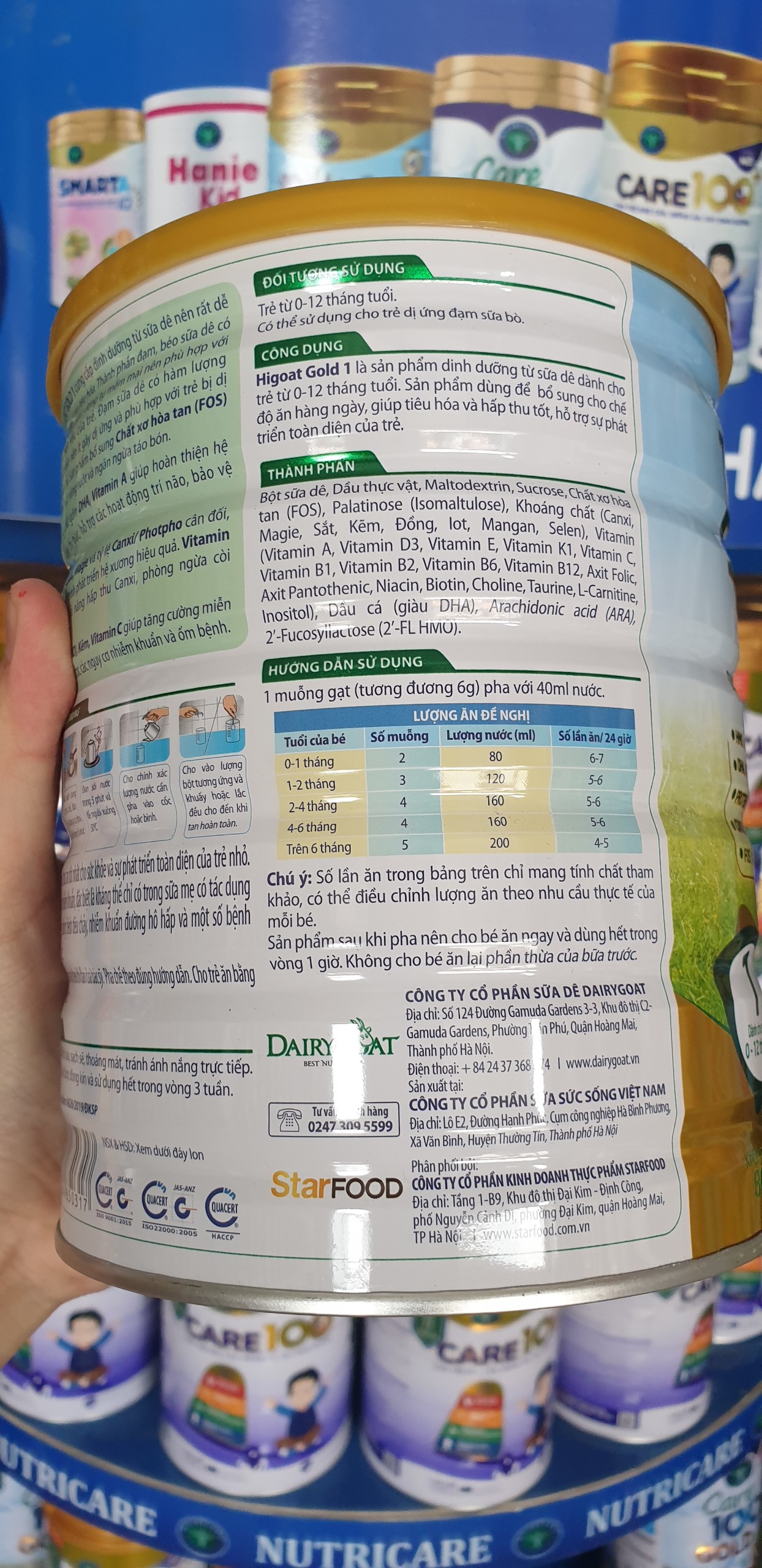 Sữa Dê Higoat Gold 2 800g