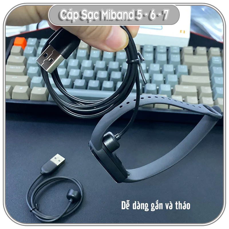 Cáp sạc USB dành cho Xiaomi MiBand 5 - 6 - 7