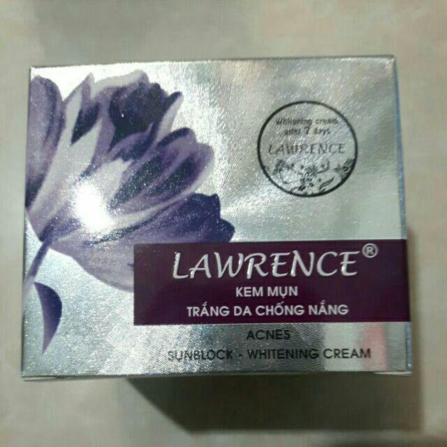 kem lawrence mụn trắng da chống nắng 10g