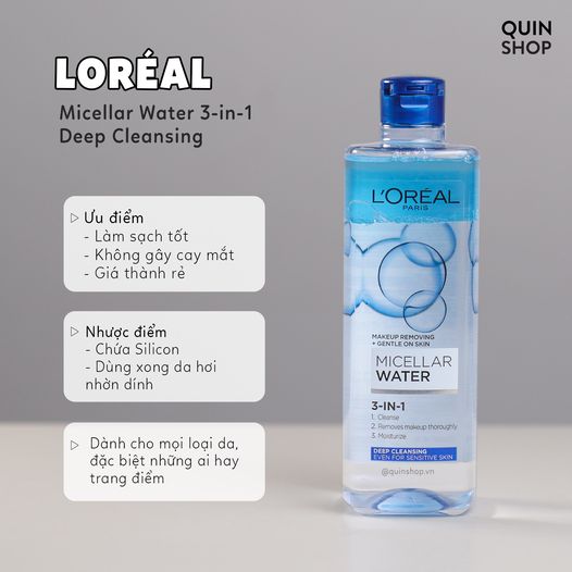 Nước Tẩy Trang Loreal Micellar Water 3 In 1