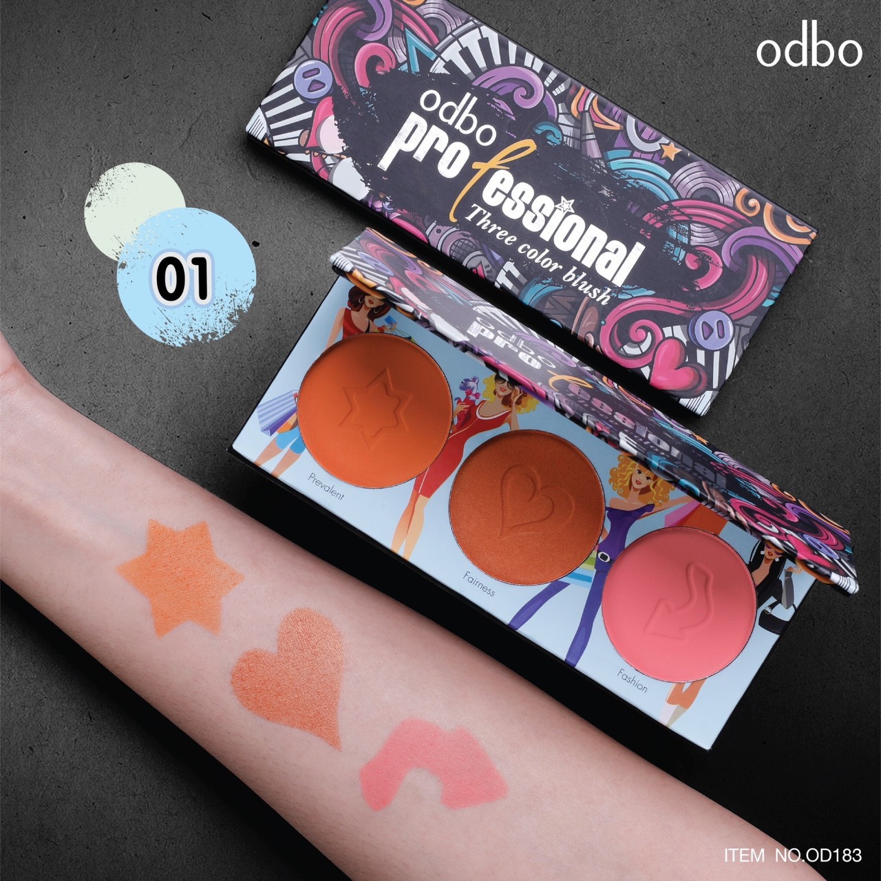 Phấn Má Hồng Odbo 3 ô OD1-103 No.02