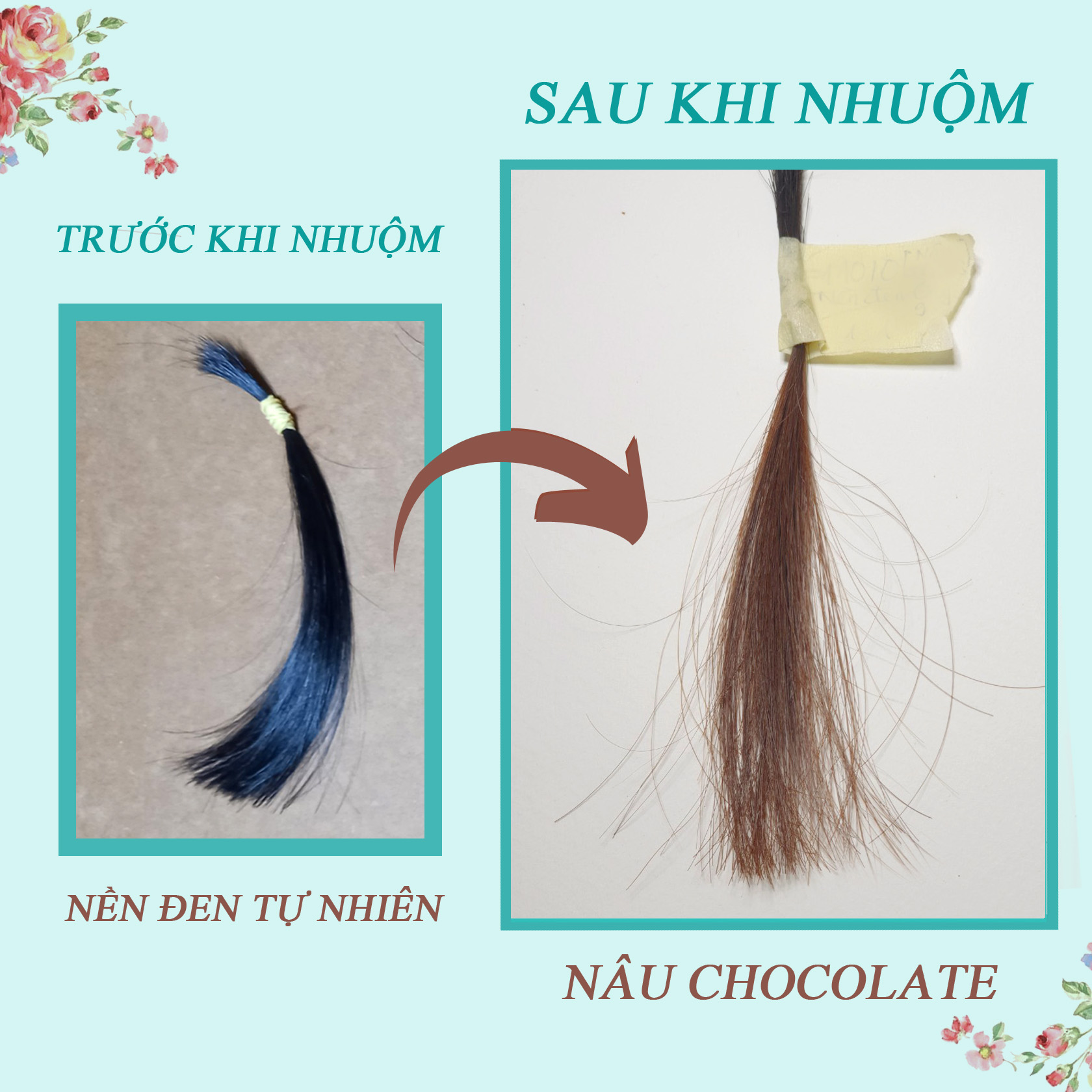 [HCM]Thuốc nhuộm tóc NÂU CHOCOLATE  - Không Tẩy - tặng oxy