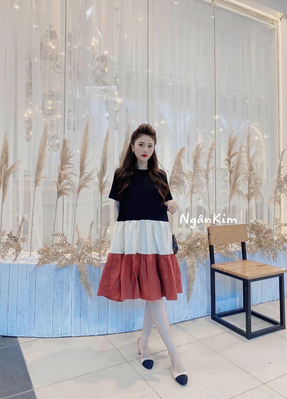 [Hàng cao cấp] Váy bầu đầm bầu chất Lụa Hàn mềm mại💕thiết kế sang chảnh mặc đi làm đi chơi đều đc💗Free size 43~68k