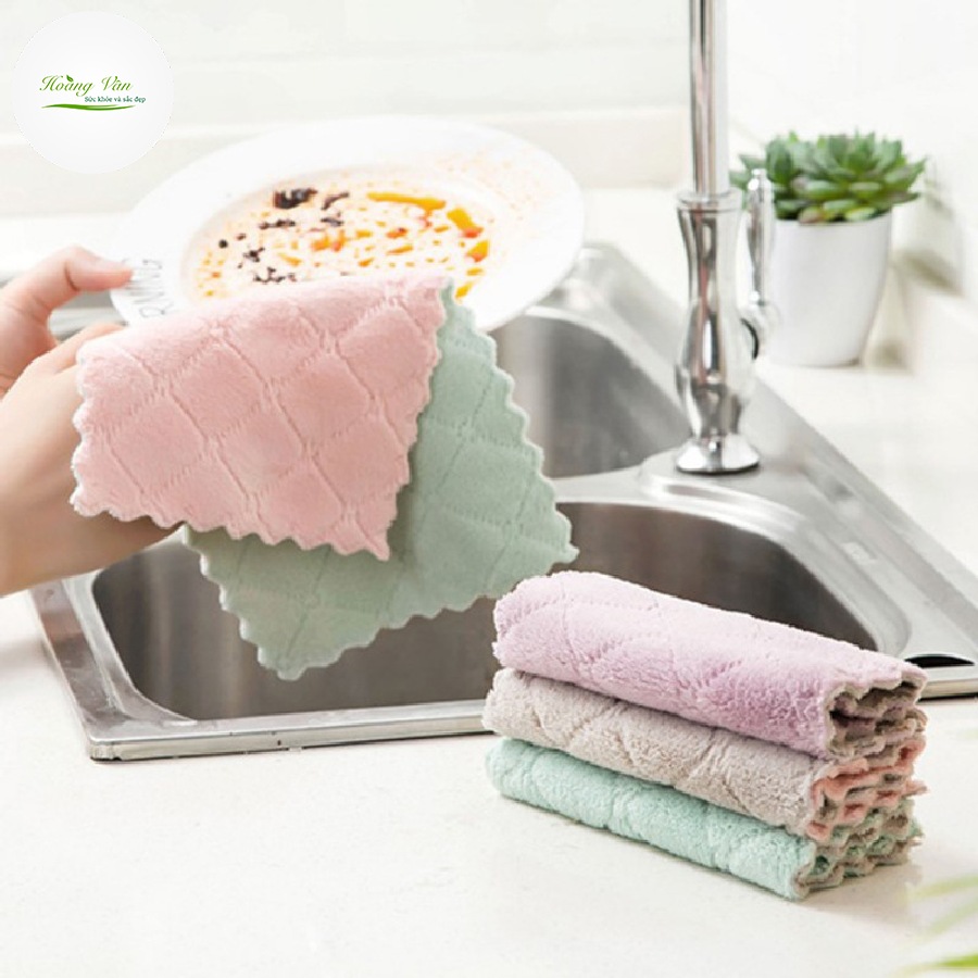 Khăn lau chén bát vải mịn thấm hút tốt