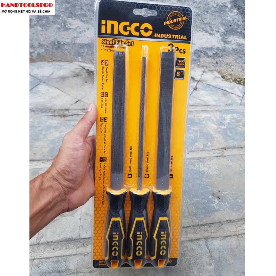 Bộ giũa thép 3 chi tiết ingco hktfs1308