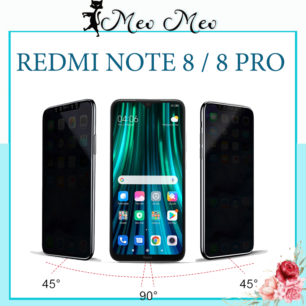 Kính cường lực chống nhìn trộm Xiaomi Redmi Note 8 Note 8Pro độ cứng 9H bảo vệ sự riêng tư