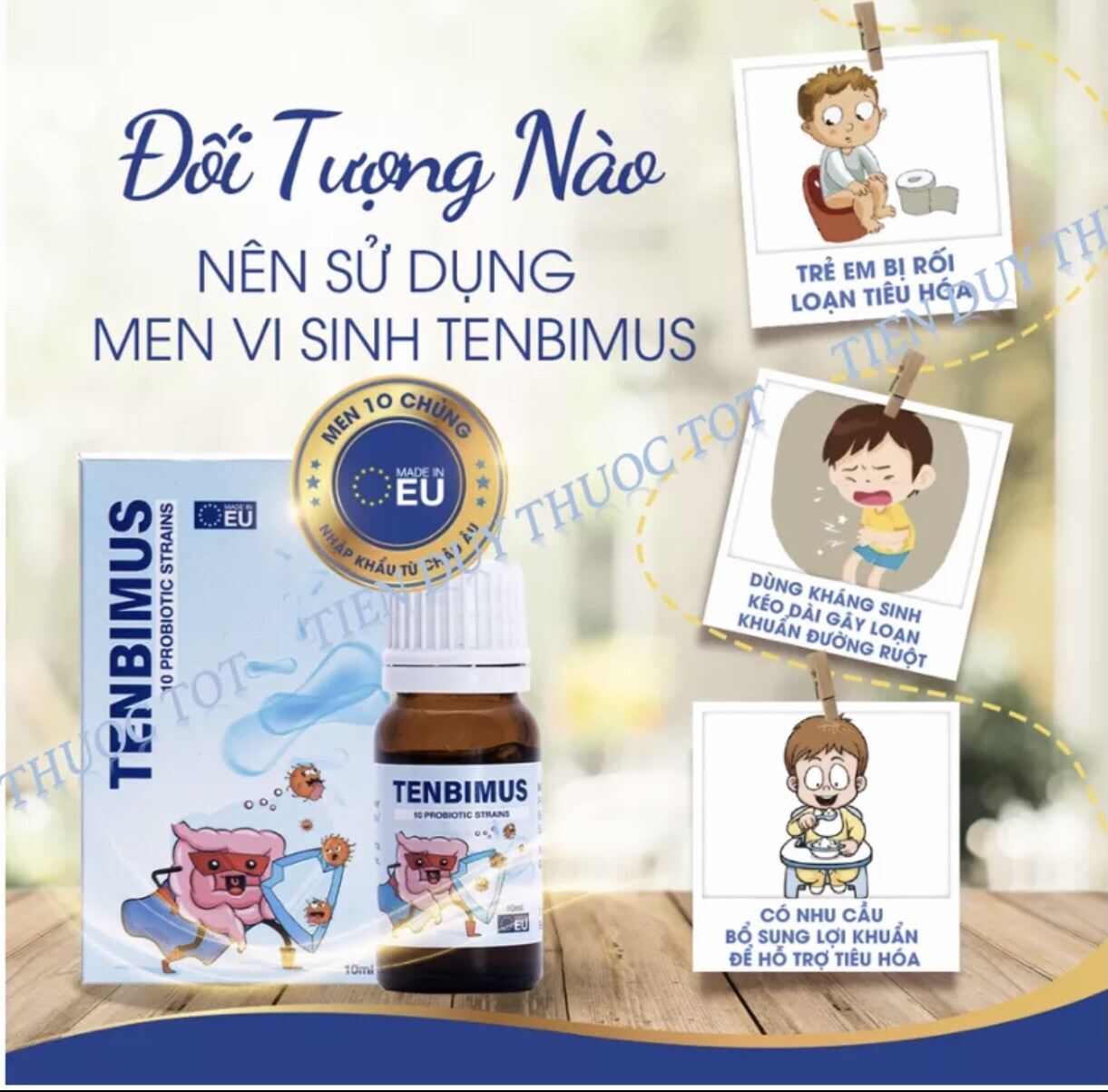 [Hoàn Tiền 6%] (+ QUÀ TẶNG CHO BÉ) Men vi sinh 10 chủng TENBIMUS