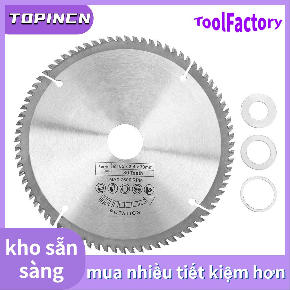 Ujew Lưỡi Cưa Tròn TCT Bạc 185Mm, Để Cắt Gỗ, 80 Răng + 3 Chiếc Nhẫn Giảm
