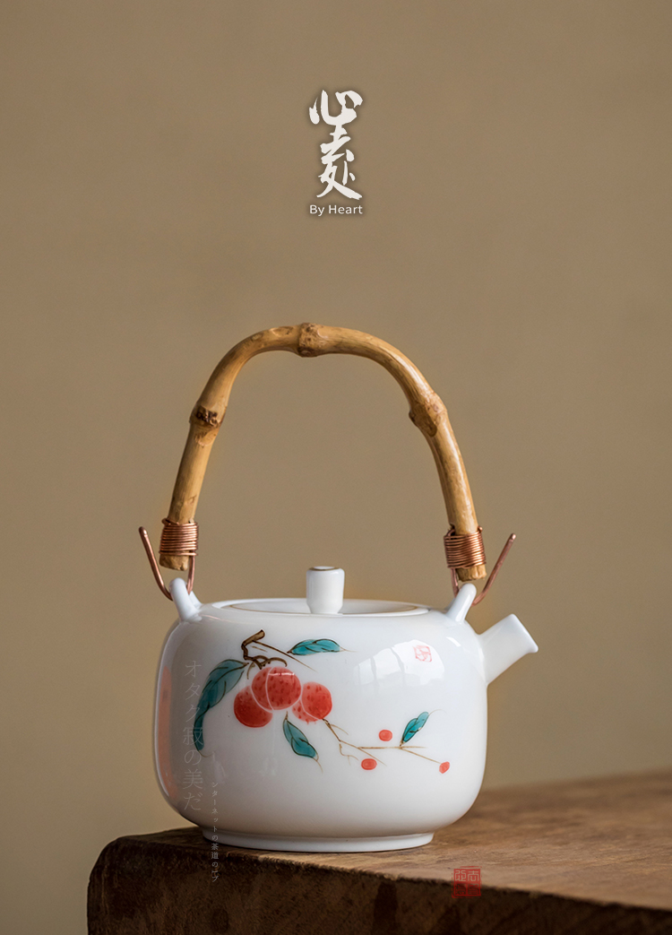 Ấm Trà Sứ Trắng Bạch Định pha trà đạo 260 ml
