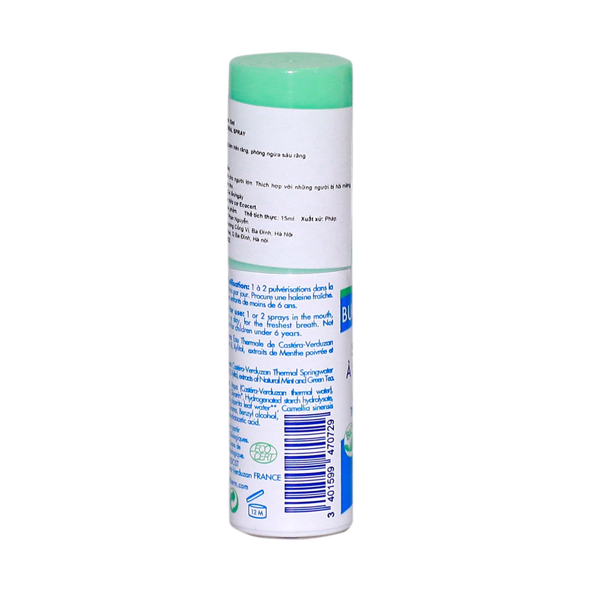 Xịt thơm miệng hữu cơ Buccotherm 15ml