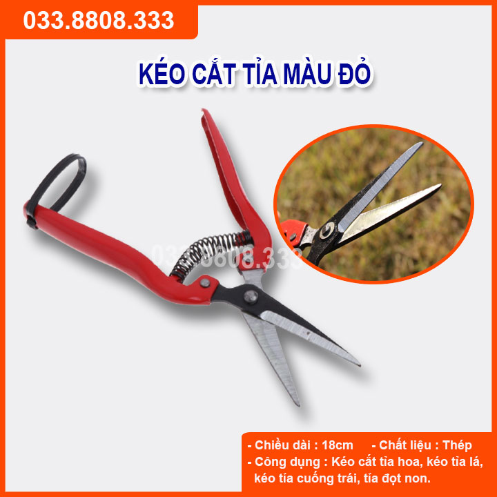 Kéo tỉa cành cán đỏ -kéo cắt tỉa cành cây và trái cây bền đẹp