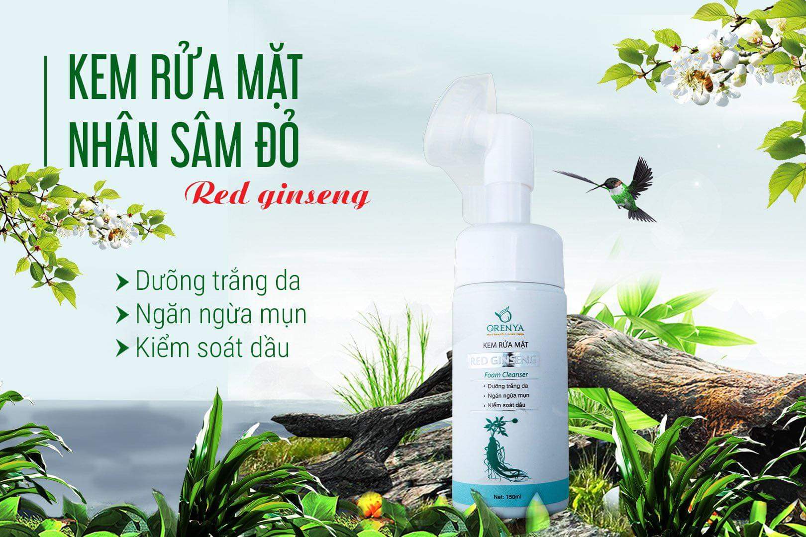 Kem rửa mặt nhân sâm đỏ ORENYA