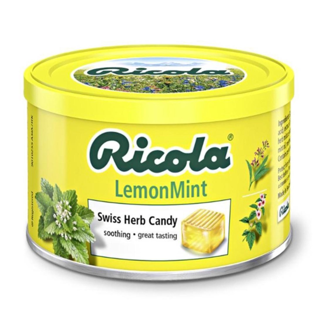 Kẹo thảo mộc chanh & bạc hà, swiss herb lozenges, lemon mint, sugar free