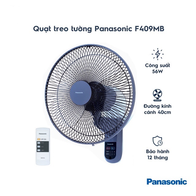 Quạt treo tường Remote Panasonic F-409MB ( hàng chính hãng, mới 100%)