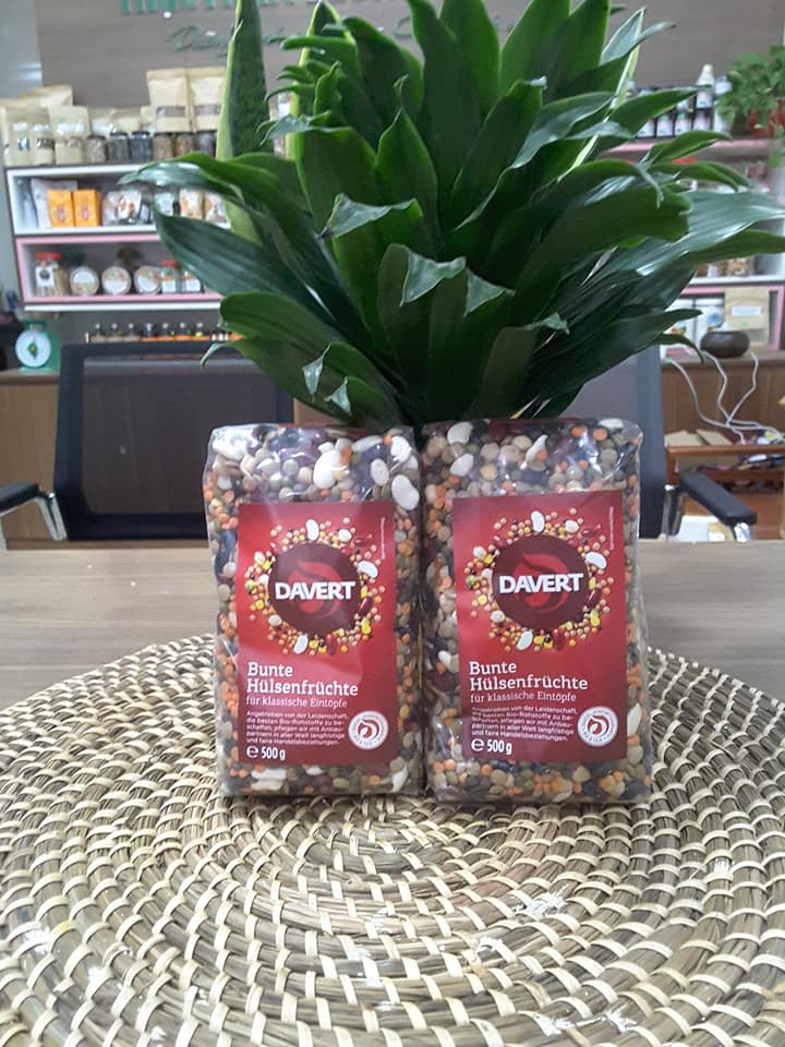 Sản phẩm hữu cơ dinh dưỡng nhập khẩu - hạt đậu hỗn hợp hữu cơ davert-500 gram