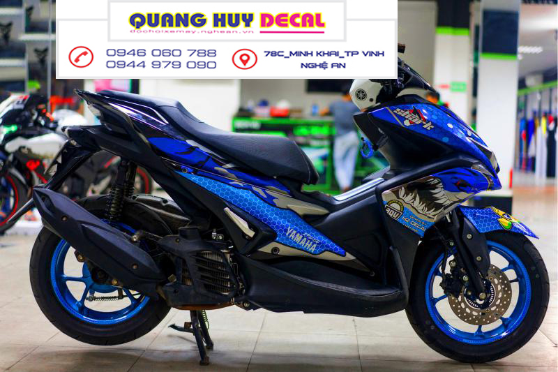 Tem trùm NVX cá mập xanh dương shark - Độ dán team trùm decal xe máy NVX cá mập xanh dương shark - Team trùm decal xe máy NVX rẻ đẹp và chất