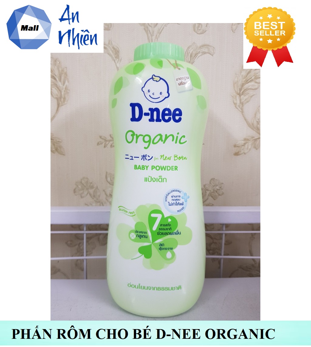 Phấn Rôm  Cho Bé Dnee Organic 400g Thái Lan (Mẫu mới)