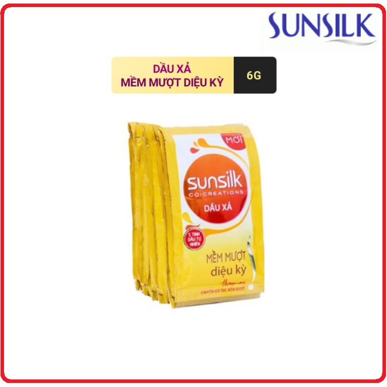 Combo 4 dây dầu xả SUNSILK Vàng mềm mượt diệu kỳ 12 gói x 6g