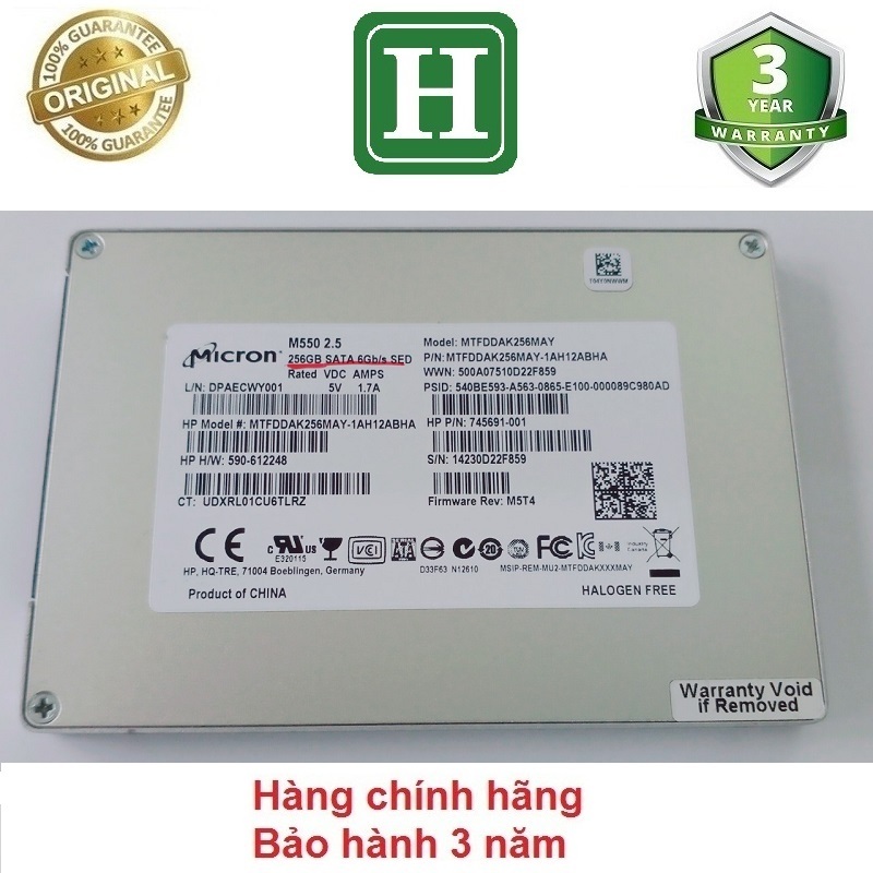 Bảng giá Ổ cứng SSD 256Gb ổ cứng MICRON siêu bền và ổn định  bảo hành 3 năm Phong Vũ
