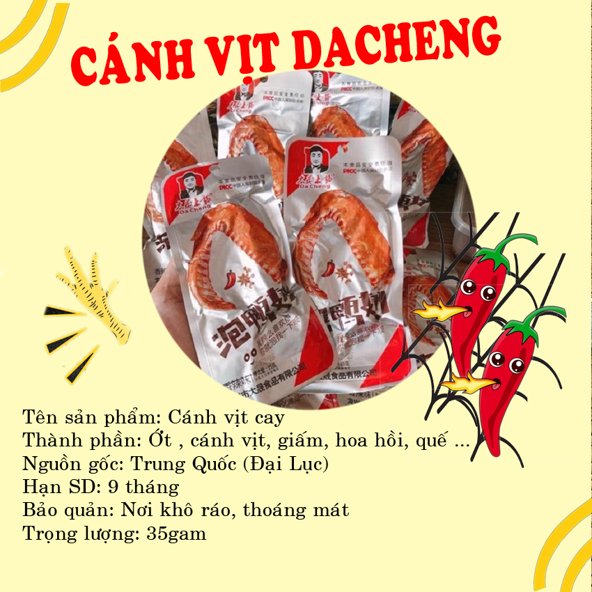 Combo 20 Cánh vịt cay Loại to 35 gam siêu ngon