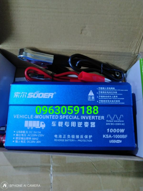 Bộ chuyển đổi 1000w. từ 24v ra 220v