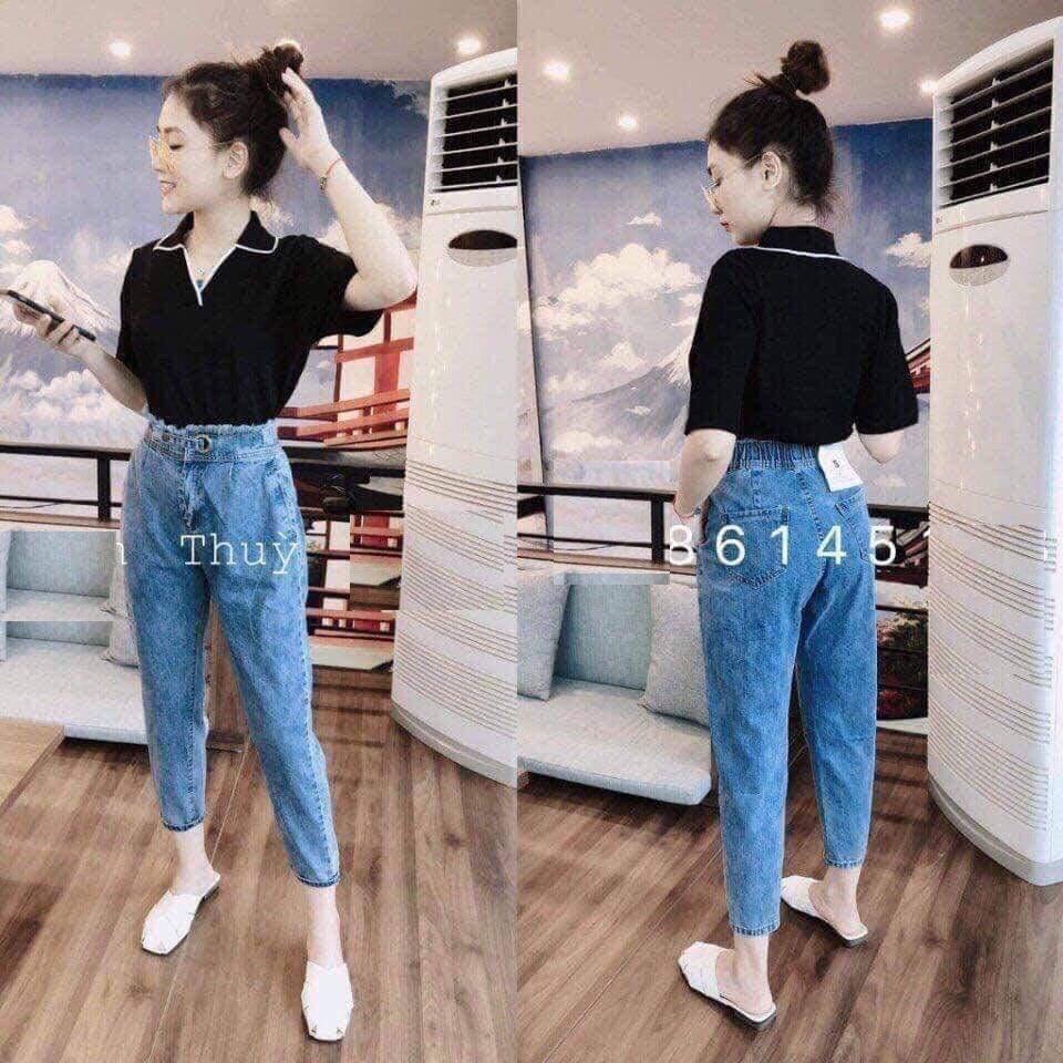 Quần jean nữ baggy + lưng tua dây móc siêu xinh size s,m,l m899