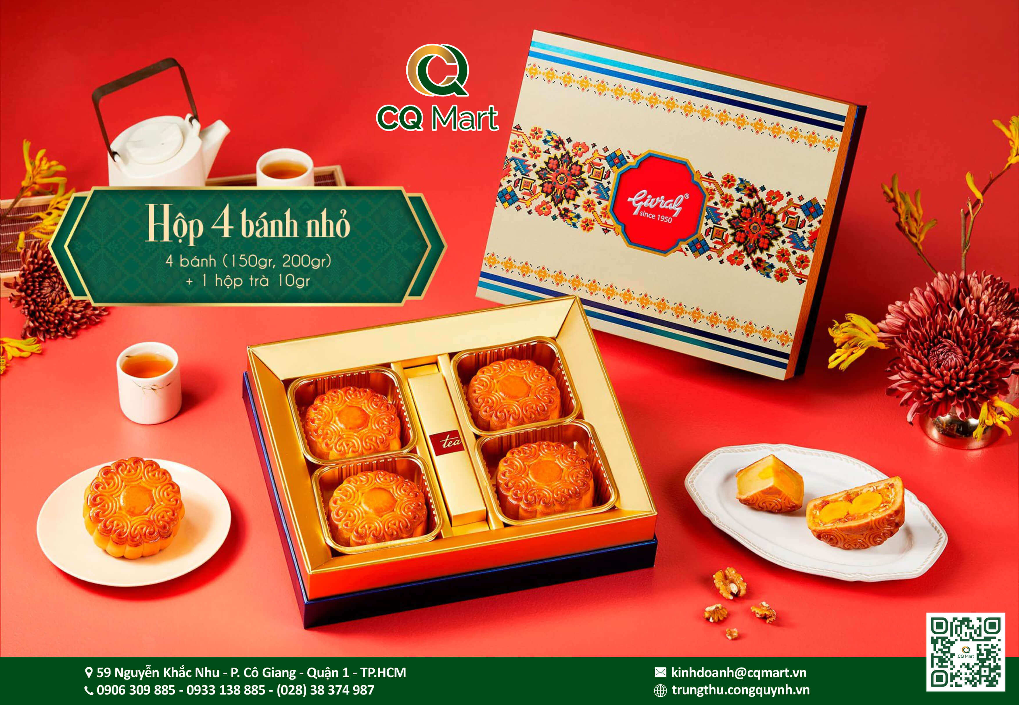 [Chính hãng] Bánh Trung Thu Givral Combo Sum Vầy 3 (4 bánh*200g)