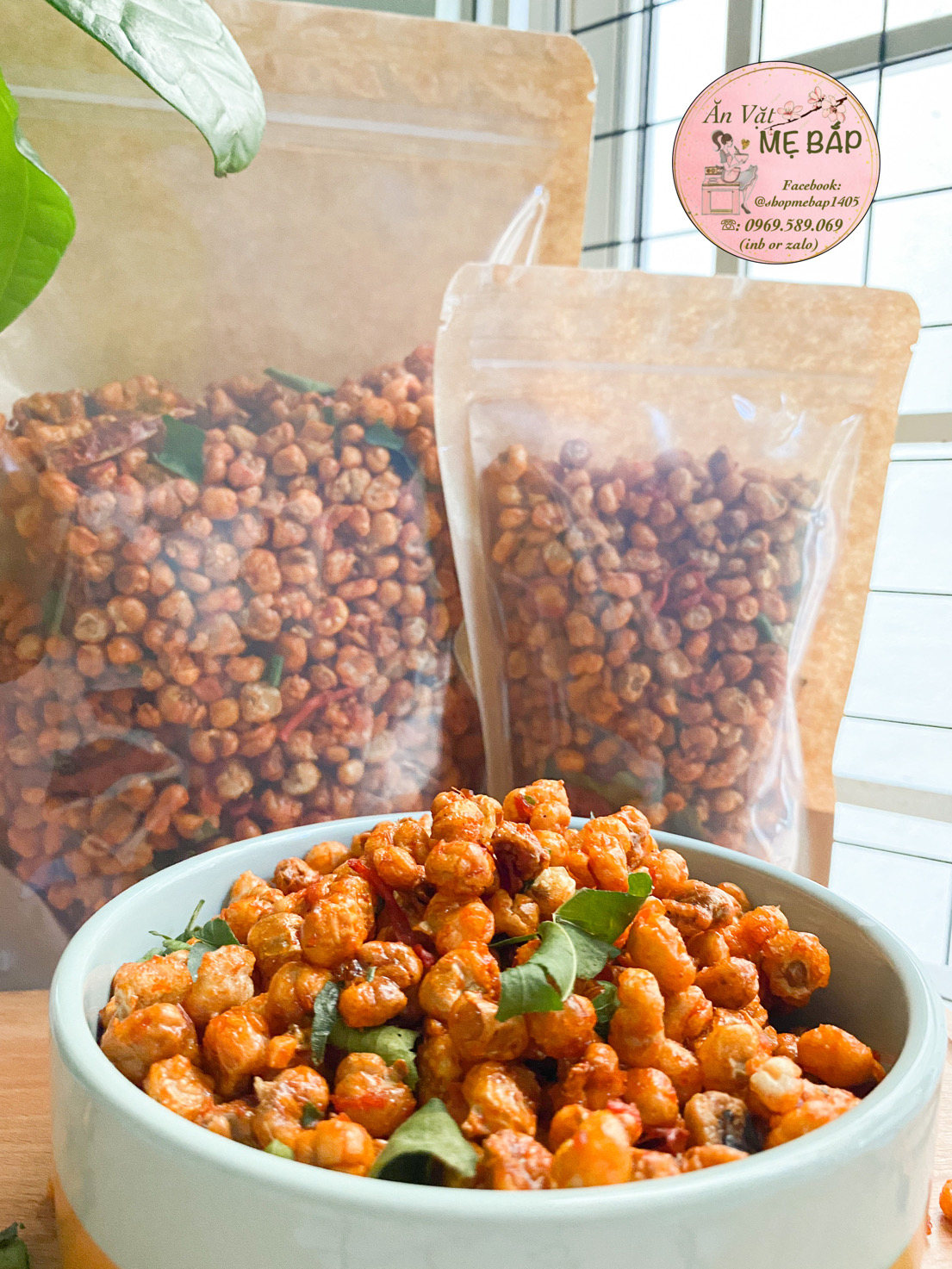 Bắp Rang Khô Bò Lá Chanh 250g - Bỏng Ngô giòn - Ngô Nếp Sấy Giòn - Shop Mẹ Bắp