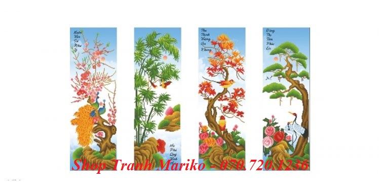 [HCM]Tranh thêu MAI TRÚC CÚC TÙNG LV3236 kích thước 134 x 78cm