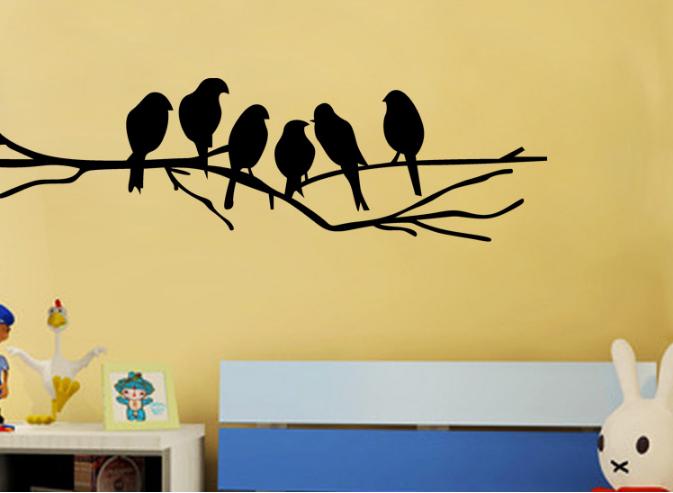 [HCM]Decal trang trí Cành Cây Chim Đen và Chim Trắng