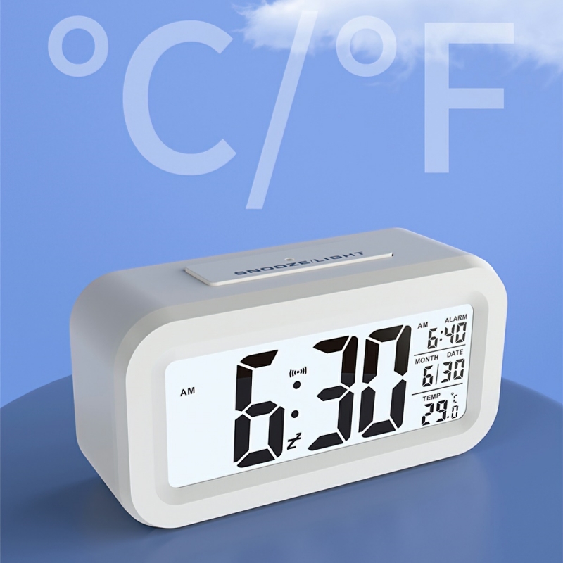 Premium LCD alarm desk led clock temperature and humidity meter-Hause