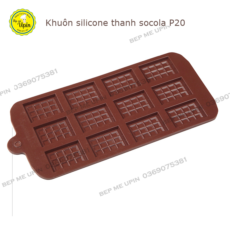 Khuôn silicone vỉ 12  thanh socola