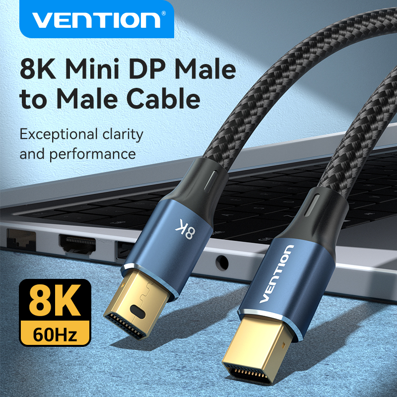 Vention mini display port to mini display port cable 8k 60hz mini dp male to male cable for tv laptop projector mini display port 1.4 cable