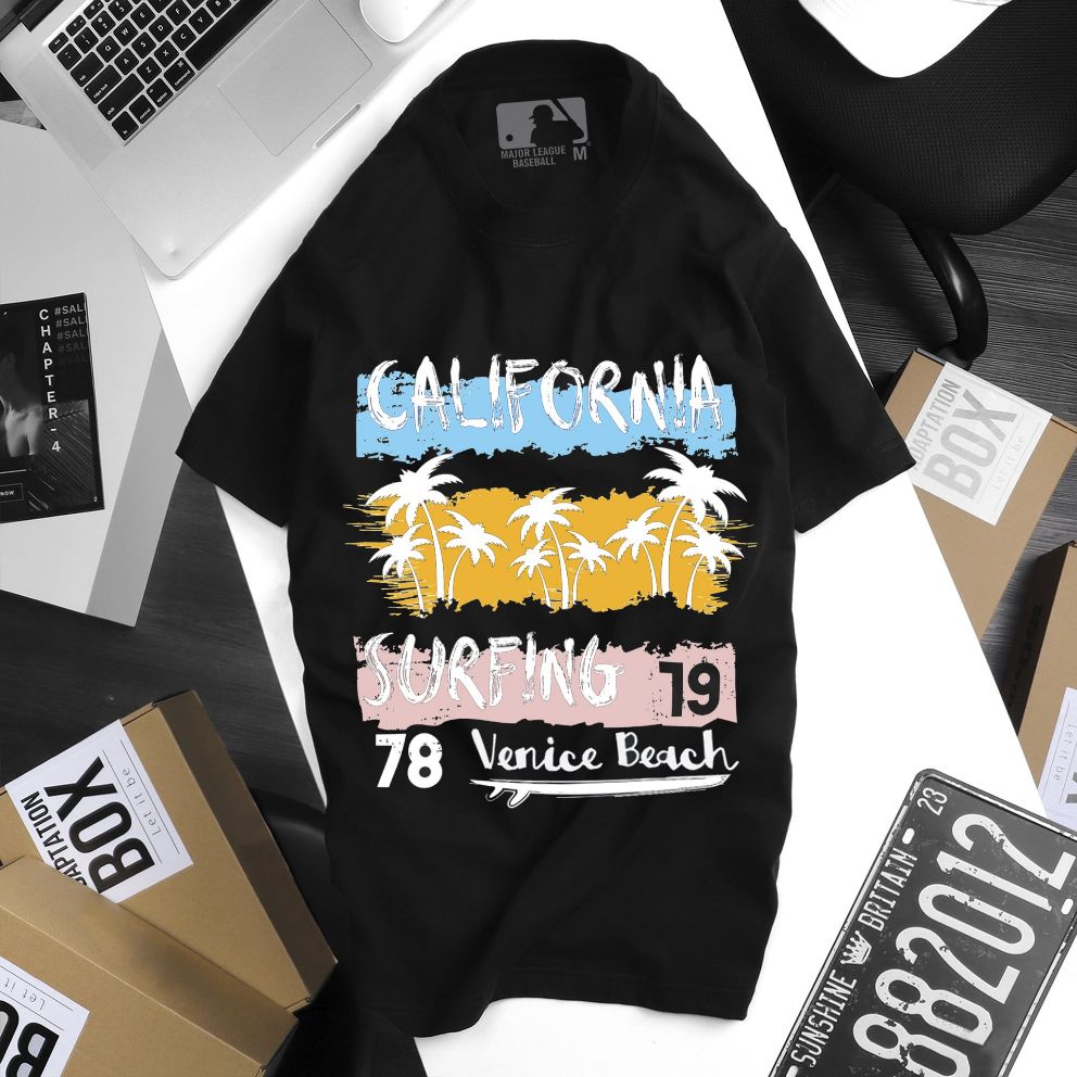 Áo thun tay ngắn california cây dừa