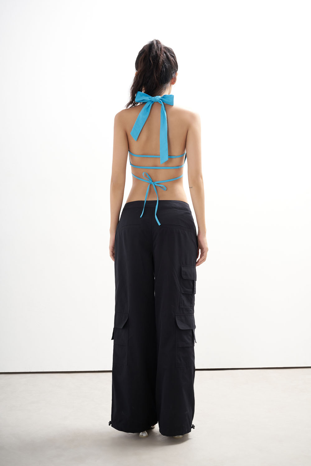 DOTTIE - Quần parachute phối dây - Đen - Q0315