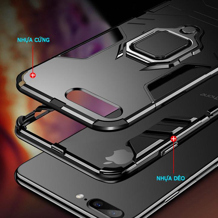 [TẶNG KÍNH CƯỜNG LỰC] Ốp lưng iPhone 7 Plus - iPhone 8 Plus - iPhone 7 - iPhone 8 iRon man chống sốc (đen)