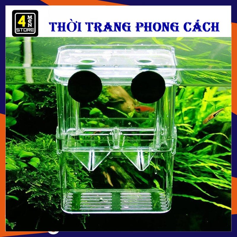 Lồng đẻ cho cá bảy màu - lồng tách cá đẻ và dưỡng cá bệnh chất liệu mica - khay ép cá đẻ trứng size 10x7x13 cm tiện lợi