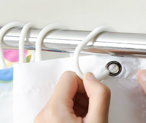 C-shaped plastic curtain rings, curtain hooks (12 PCs set)