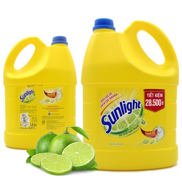 [HCM] Nước Rửa Chén Sunlight Hương Chanh 3,6Kg