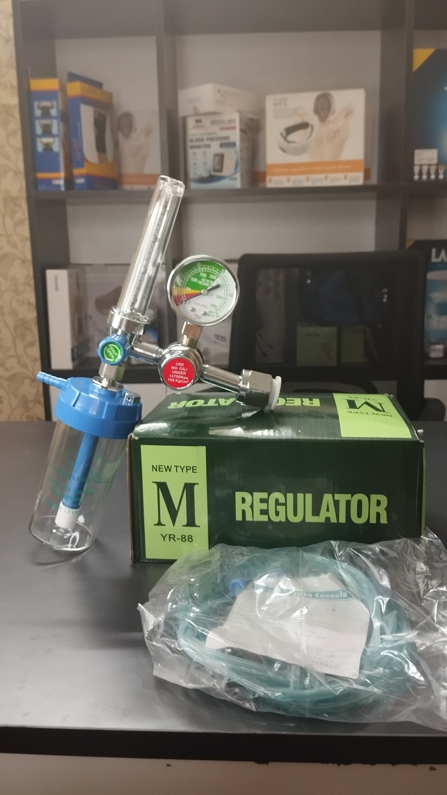Đồng Hồ Oxy Dùng Cho Bình Oxy Regulator Tặng Kèm Dây Thở