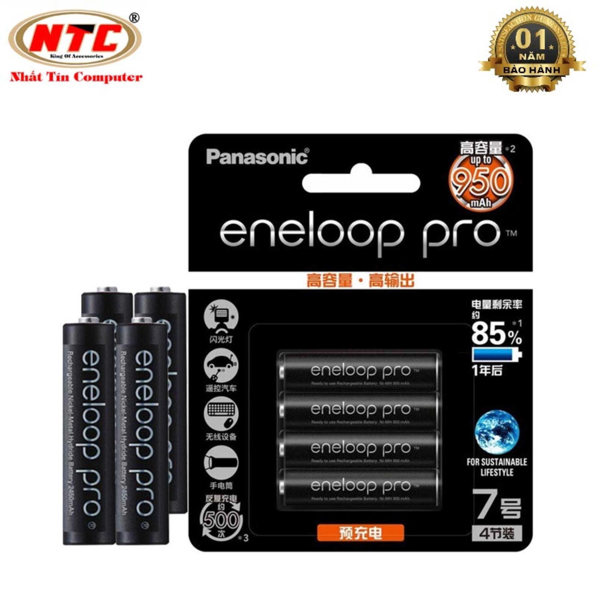 Vỉ 4 pin sạc AAA Panasonic Eneloop Pro 950mAh - phiên bản nội địa (Đen) - Nhất Tín Computer